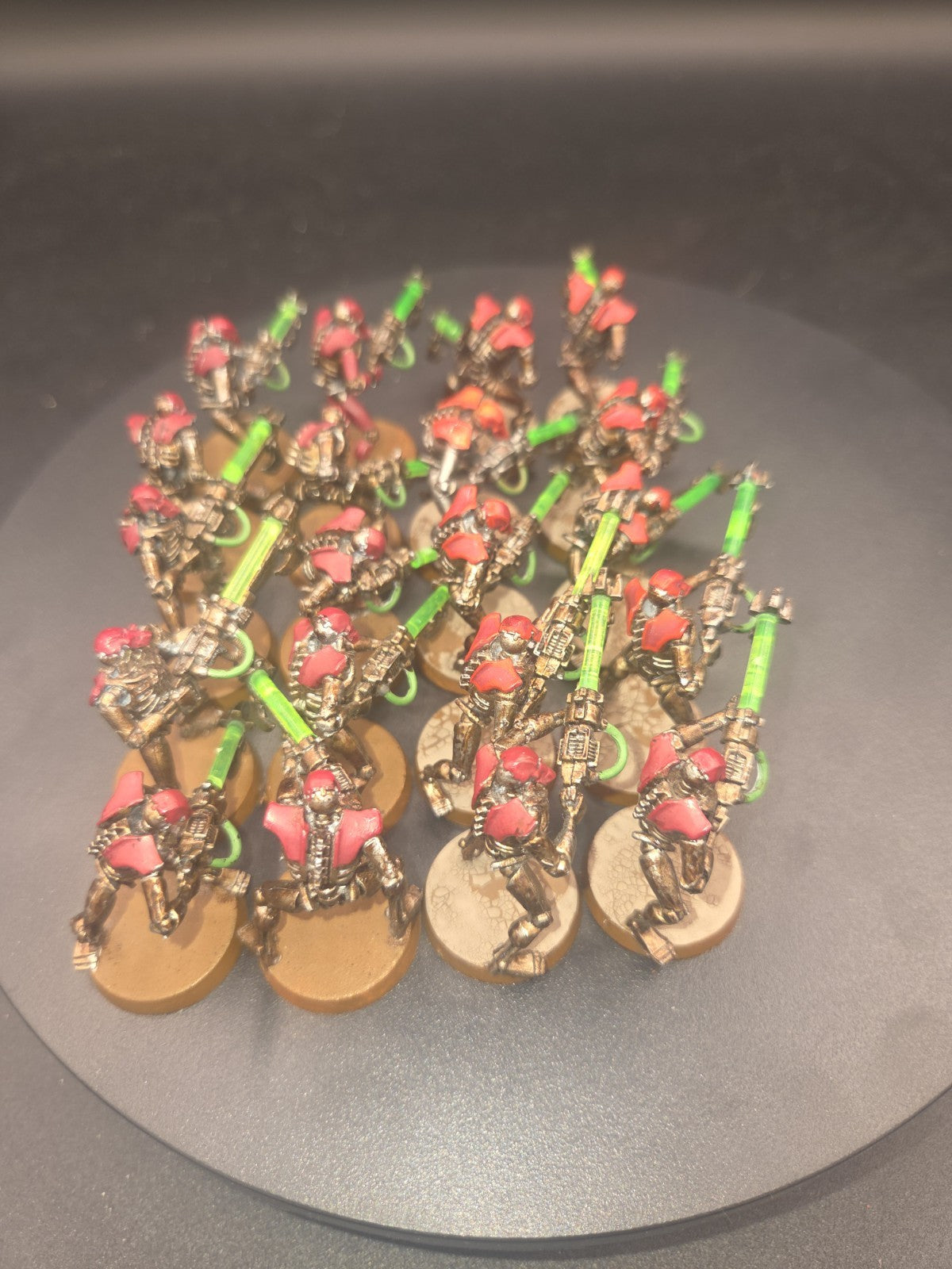 Warhammer 40K Necron Warriors x20 Old Sculpt Painted OOP Green Rod 3