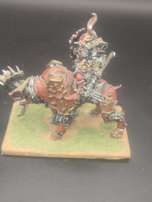 Warhammer Chaos AoS Blades Khorne Lord on Juggernaut (oop metal) tabletop ready1
