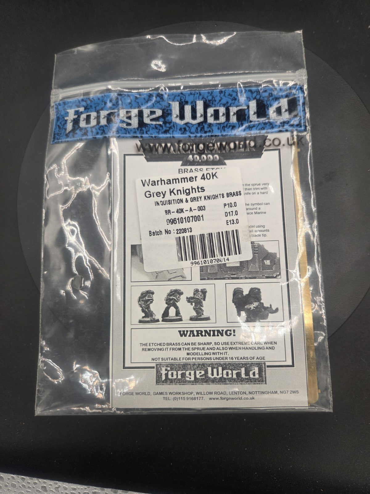 Forgeworld Grey Knights inquisition brass etchings NiB1