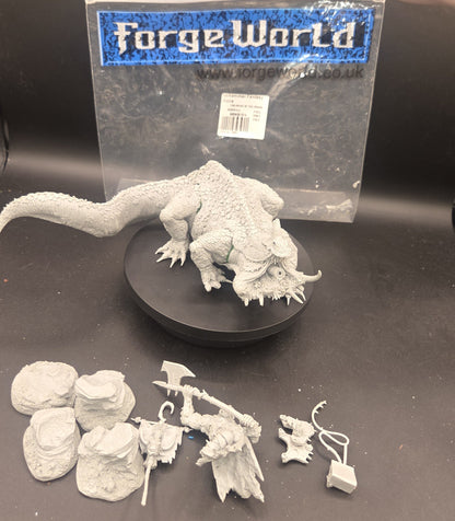 FORGE WORLD CHAOS TAMURKHAN ON TOAD DRAGON WARHAMMER THE OLD WORLD PAINTED0