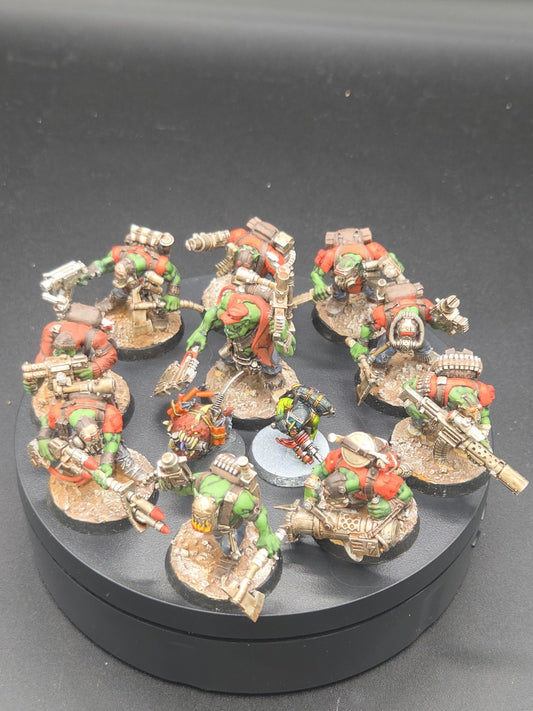 ORK KOMMANDOS KILL TEAM (12 miniatures, well-painted) GW GAMES WORKSHOP WH40K0