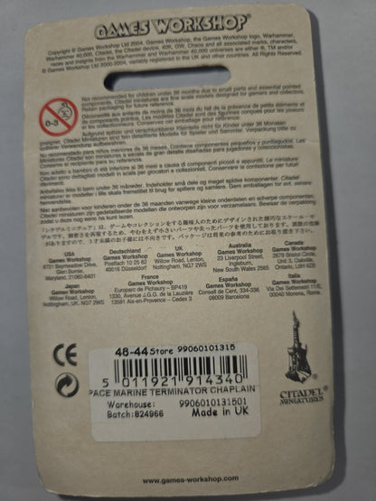 Warhammer 40k Space Marine Terminator Chaplain 48-44 Metal NIB OOP1