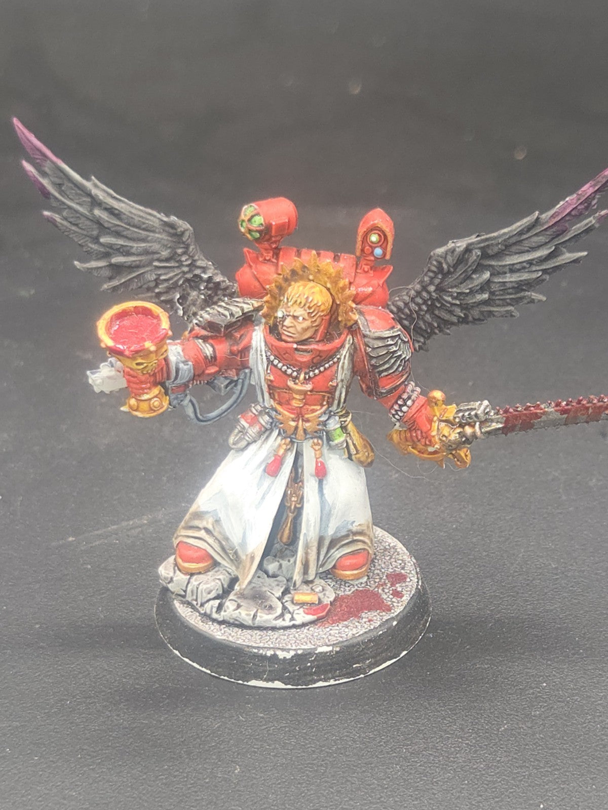 Tabletop Ready Warhammer 40k Blood Angels Sanguinary Priest. Kitbash wings0