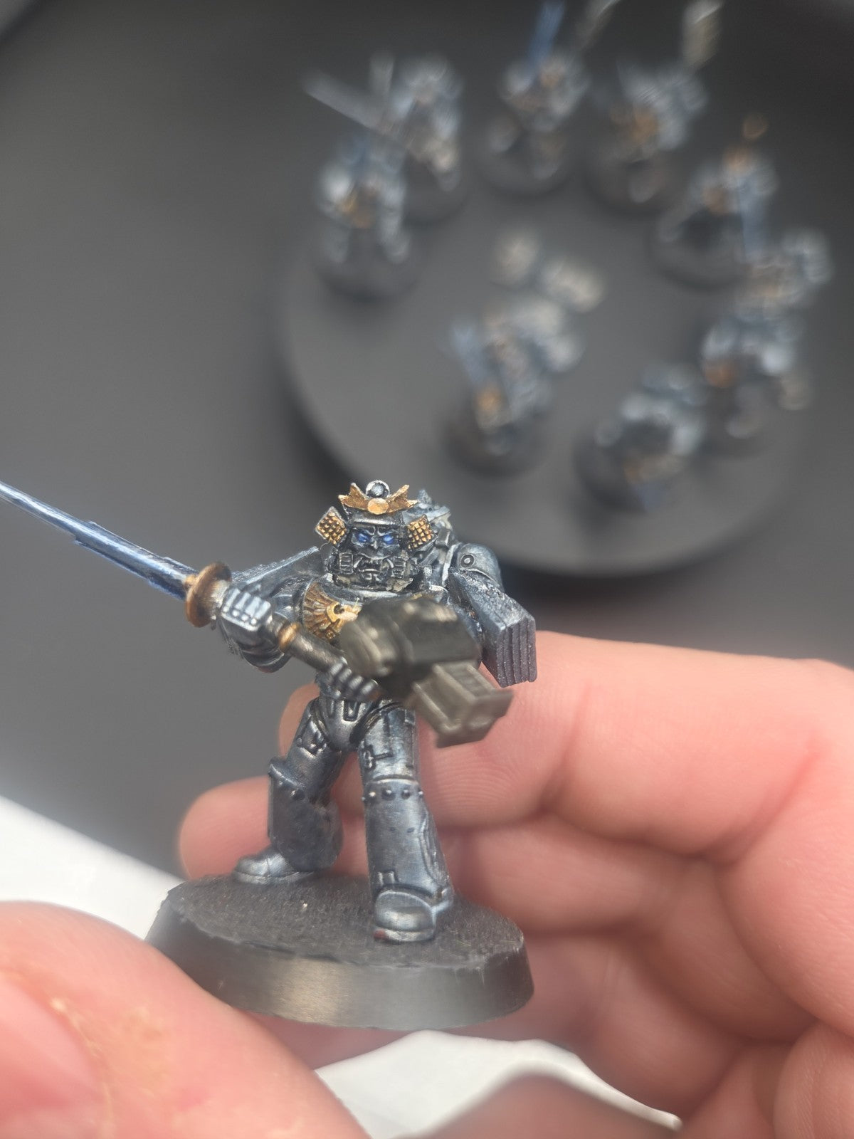 GREY KNIGHTS Strike Squad x10 Kitbash Samurai heads Tabletop Ready Warhammer 40k4