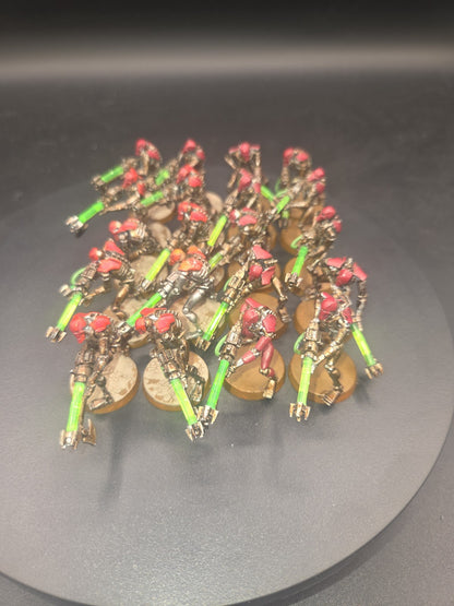 Warhammer 40K Necron Warriors x20 Old Sculpt Painted  OOP Green Rod 1